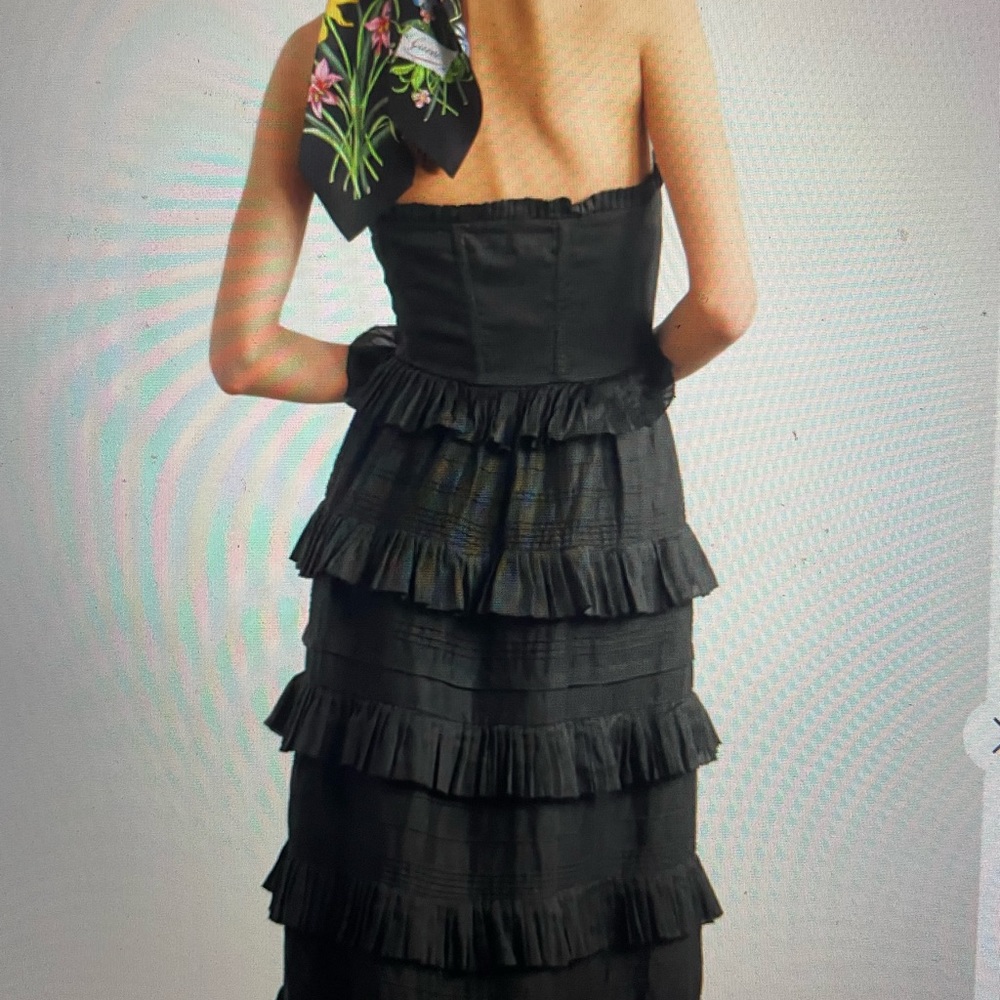 ISO PLEASE!!!!!! Operetta strapless ruffled tiered ramie-voile maxi dress